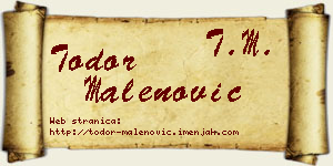 Todor Malenović vizit kartica
